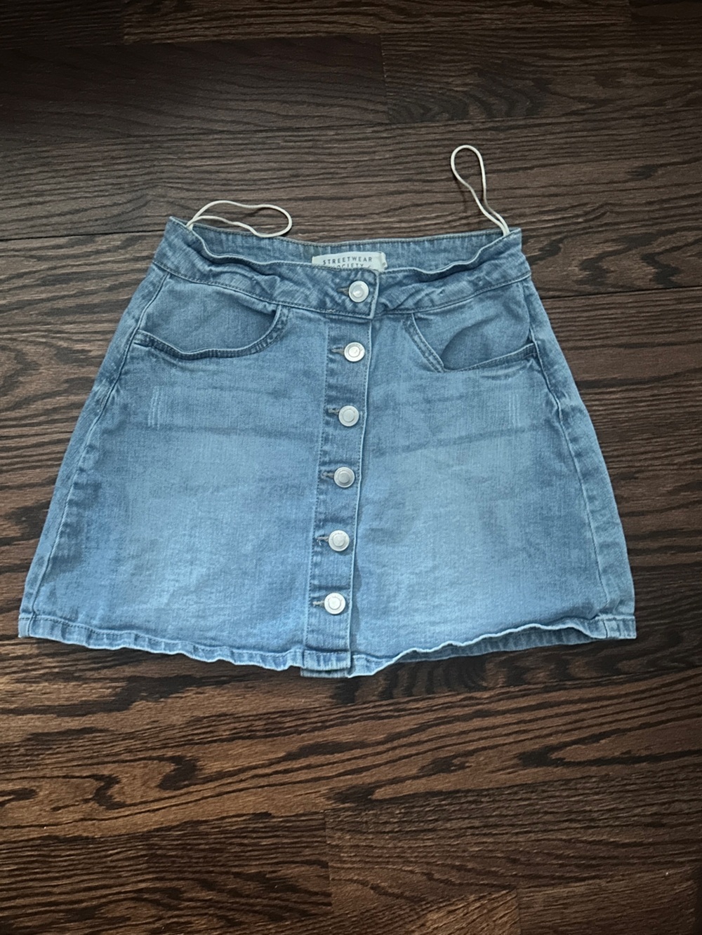 Streetwear Society Light Blue Button-Front Denim skirt